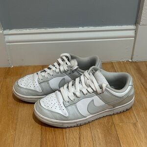 Women’s Nike Dunks White and Light Gray Sneakers